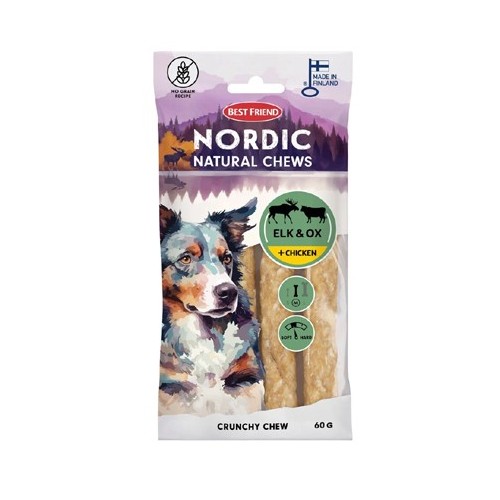 BEST FRIEND NORDIC HIRVI & HÄRKÄ + KANA -ROUHELUU 4 KPL 60 G