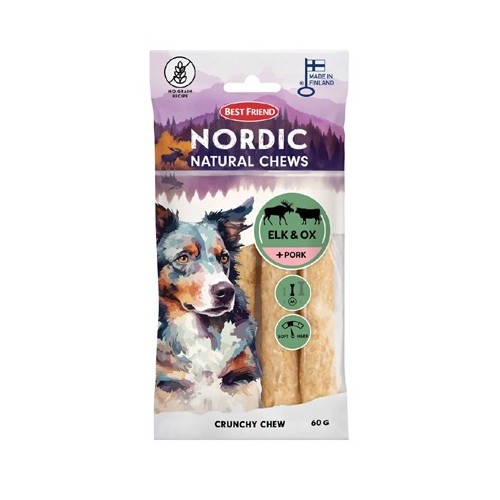 BEST FRIEND NORDIC HIRVI & HÄRKÄ + PORSAS -ROUHELUU 4 KPL 60 G